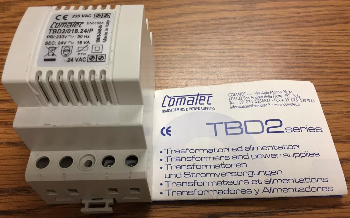 Comatec TBD2-018-24-P Power Supply, 24V 18W for Industrial Use