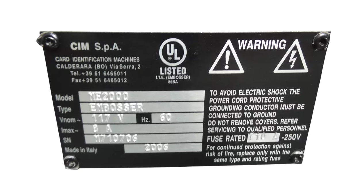 CIM ME2000 Metal embosser