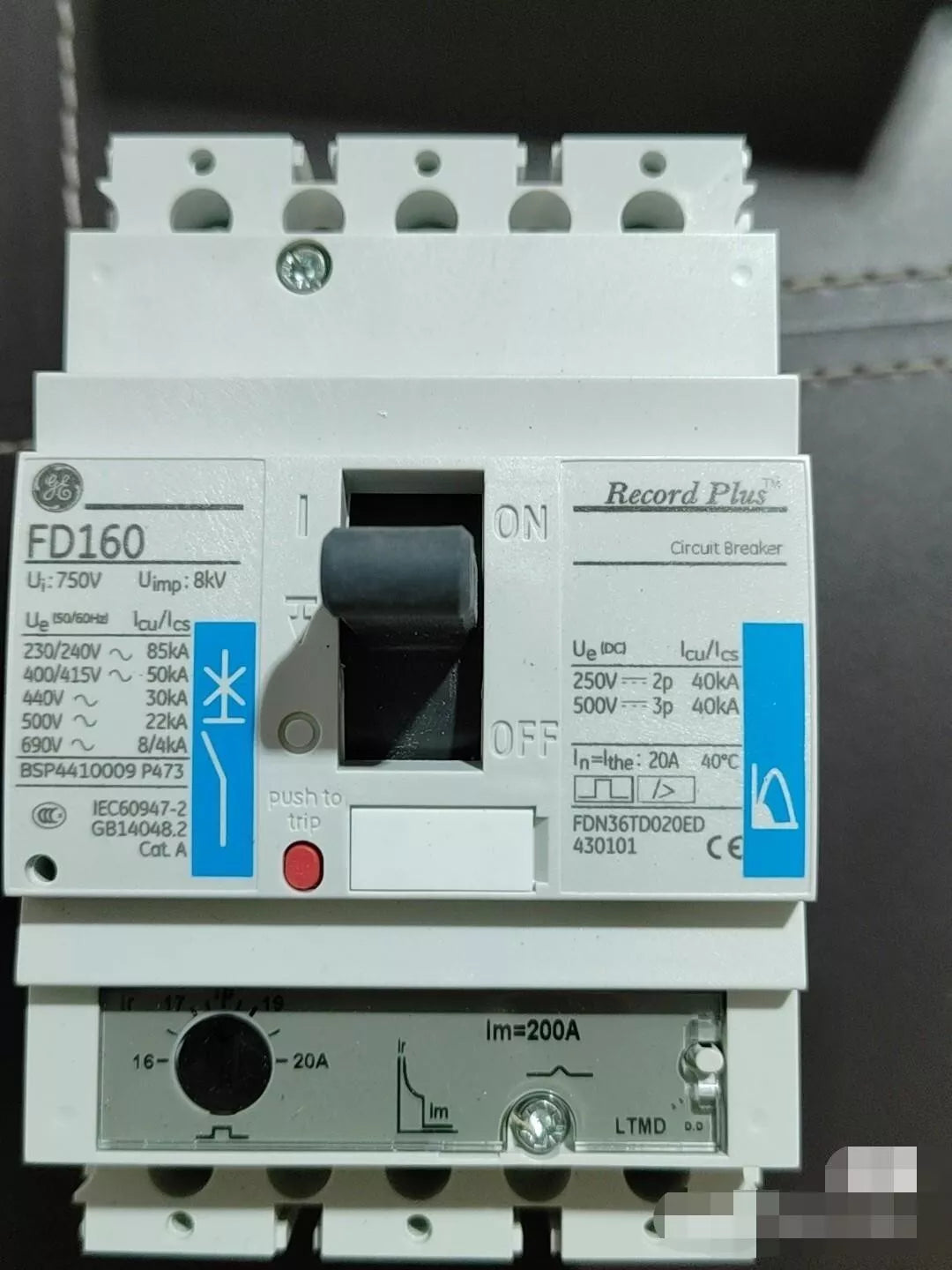 FDN36TD020ED Molded Case Circuit Breaker 1pc - Reliable Electrical Protection