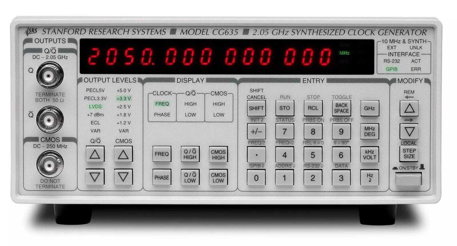 Stanford Research SRS CG635 Clock Generator 2.05 GHz Opt 3 with Rubidium Calibration