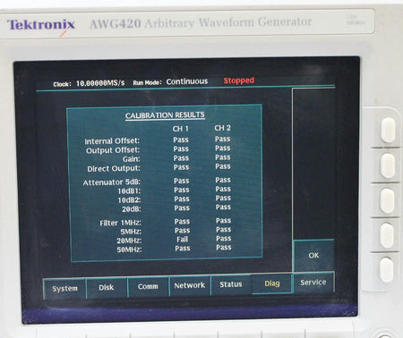 Tektronix AWG420 20 MS/s 16-Bit 2 Channel Arbitrary Waveform Generator