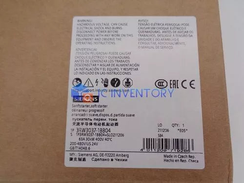 1PCS New Siemens 3RW3037-1BB04 3RW3 037-1BB04