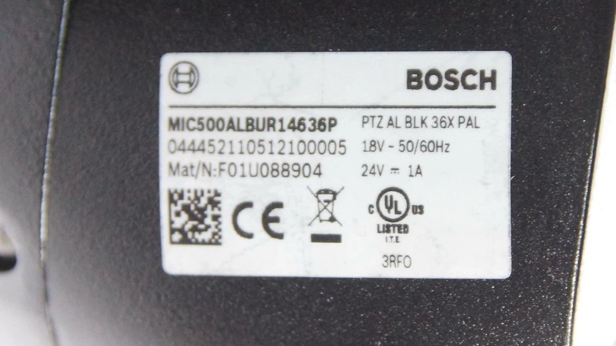 Bosch MIC500ALBUR14636P MIC500 18x Day/Night PTZ Dome Camera With Wiper