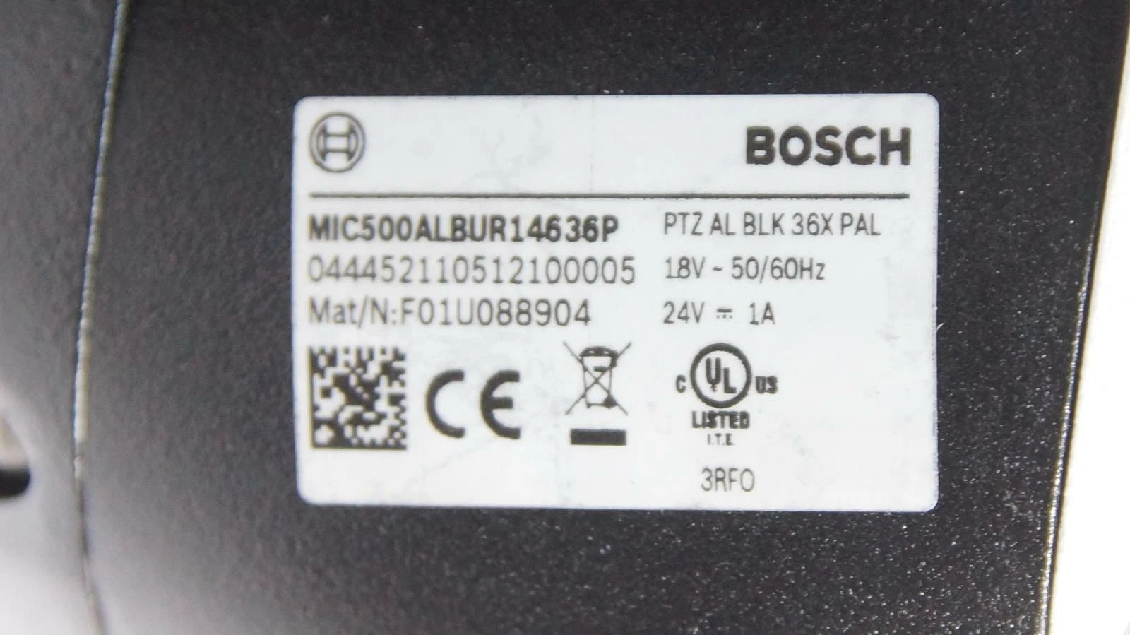 Bosch MIC500ALBUR14636P MIC500 18x Day/Night PTZ Dome Camera With Wiper