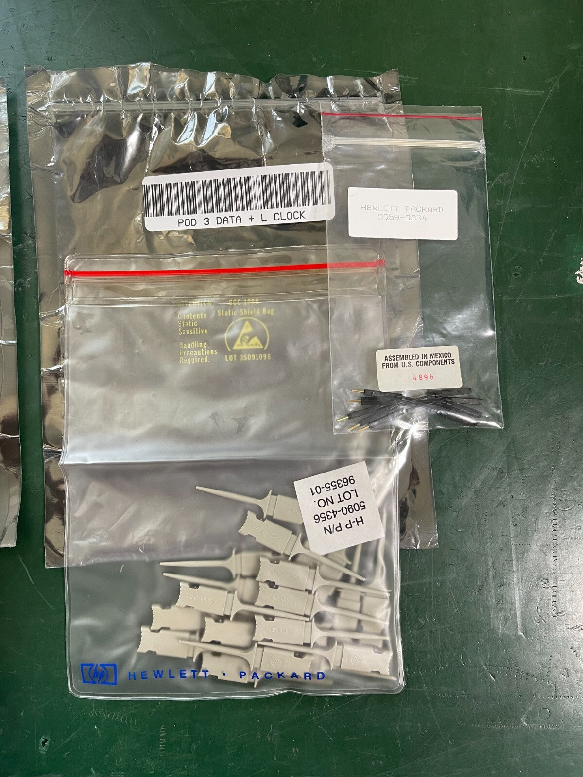 HP Agilent 5090-4356 IC Clips + 5959-9334 G leads FOR HP 1670G Logic Analyzer - XG eqpt