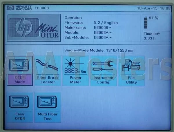 HP Agilent E6000B E6003A SM Fiber OTDR w/ E6006A Power Meter Module E6000