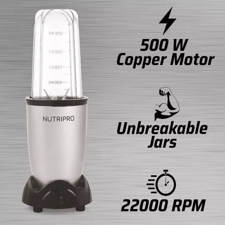 Nutripro Copper Juicer Mixer Grinder 500 Watts Smoothie Maker with 3 Jars