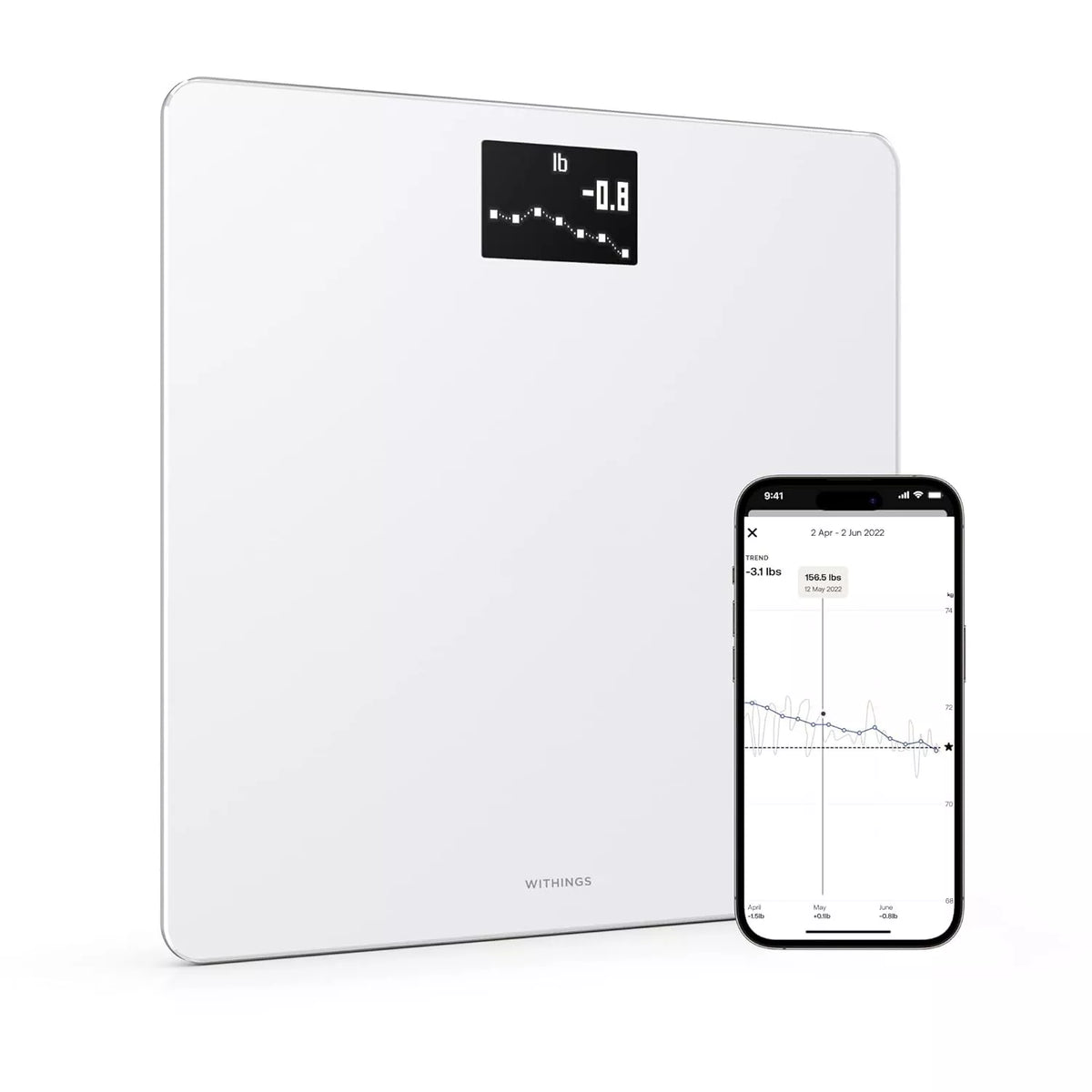 Withings Body Digital Wi-Fi Smart Scale with BMI, Pregnancy Tracker & Baby Mode