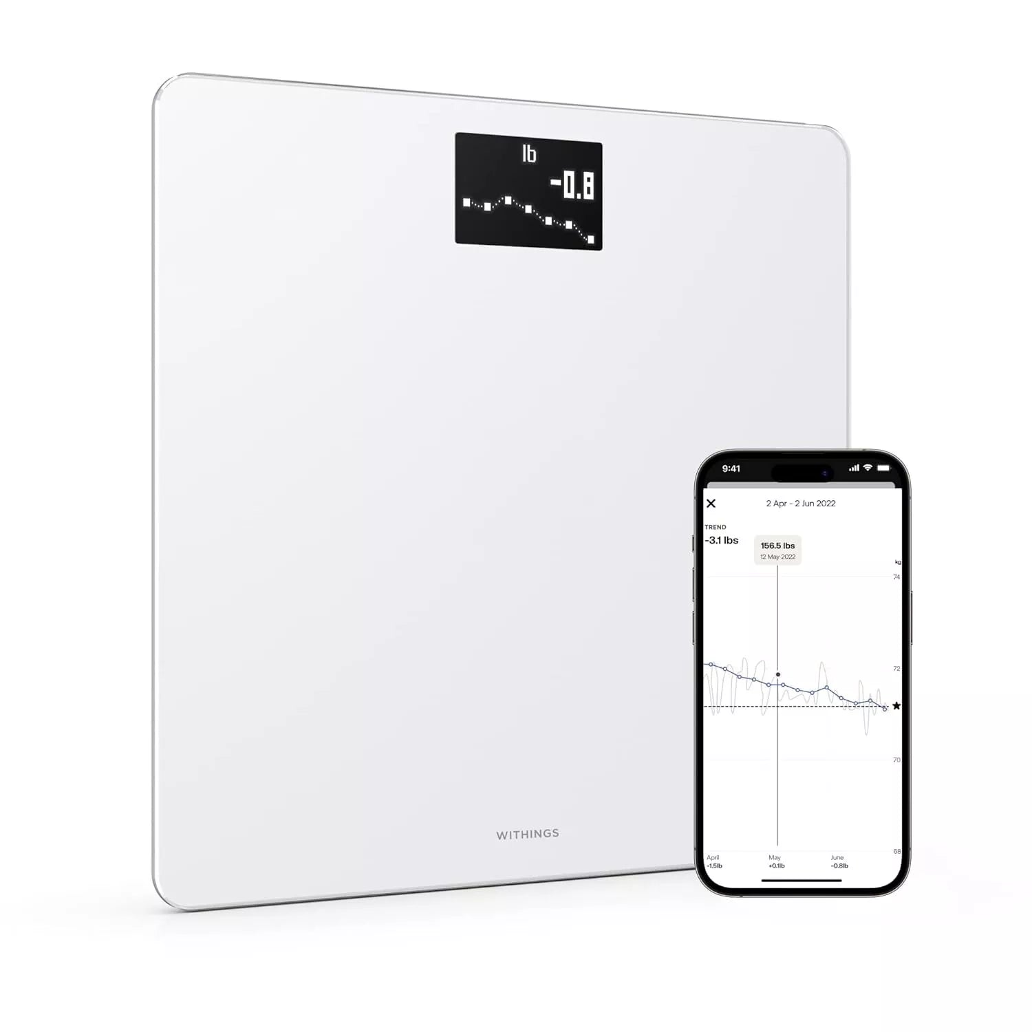 Withings Body Digital Wi-Fi Smart Scale with BMI, Pregnancy Tracker & Baby Mode