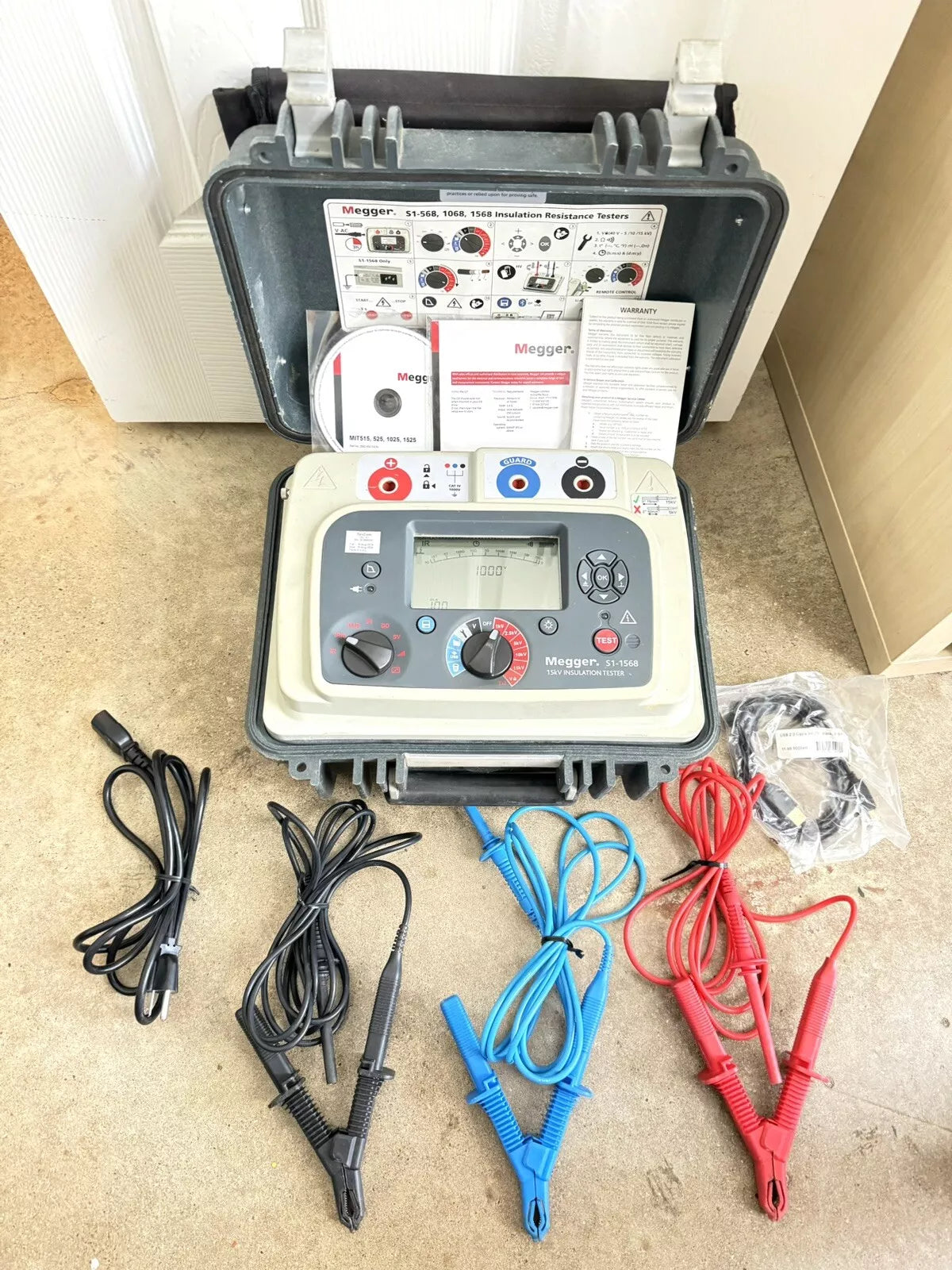 MEGGEE S1-1568 15KV Insulation Resistance Tester w/ Leads