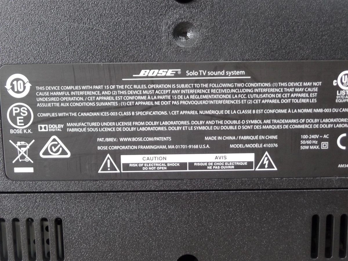 BOSE Solo TV Sound System - Model 410376 - Free Shipping