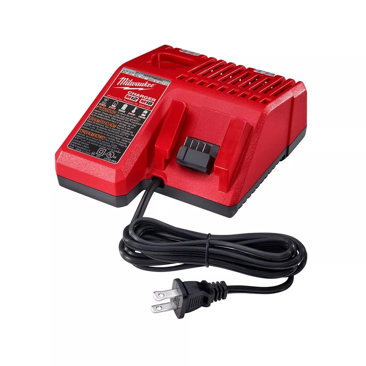 Milwaukee 48-59-1812 M12orM18 18V and 12V Multi Voltage Lithium Ion Battery Chgr
