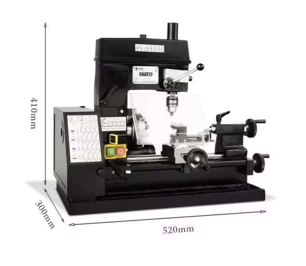 Mini Lathe Machine Desktop DIY Drilling Milling Machine 220V 180W