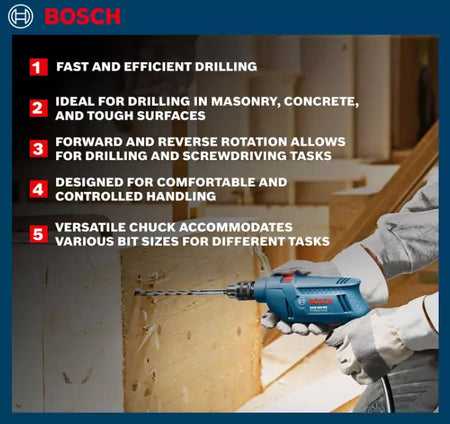 Bosch Electric GSB 500 RE 500W Drill Tool Set with 500W Motor and 100-Piece Box