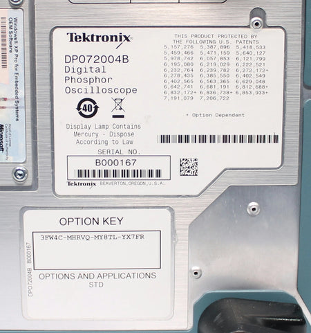 Tektronix DPO72004B 20GHz 4CH 50GSa/s Real-Time Digital Oscilloscope