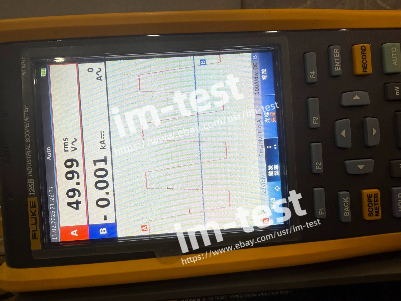 Fluke 125B Industrial Scopemeter 40MHz