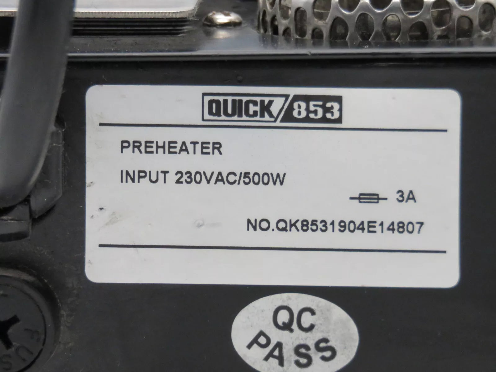 Quick 853 ESD Anti-Static Hot Air Preheater 230VAC 500W Soldering Equipment