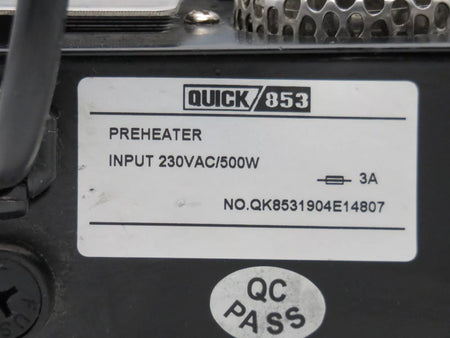 Quick 853 ESD Anti-Static Hot Air Preheater 230VAC 500W Soldering Equipment
