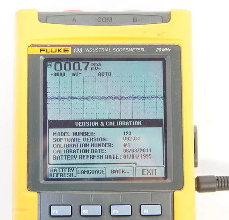 Fluke 123 Industrial ScopeMeter Oscilloscope/Multimeter/DMM/Scope Meter 20 MHz