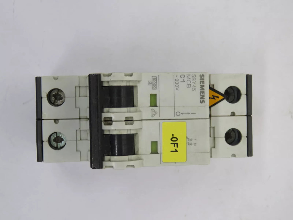 SIEMENS 5SY4501-7 Circuit Breaker Miniature 1 Amp 1+N-Pole 230 VAC 10 kA