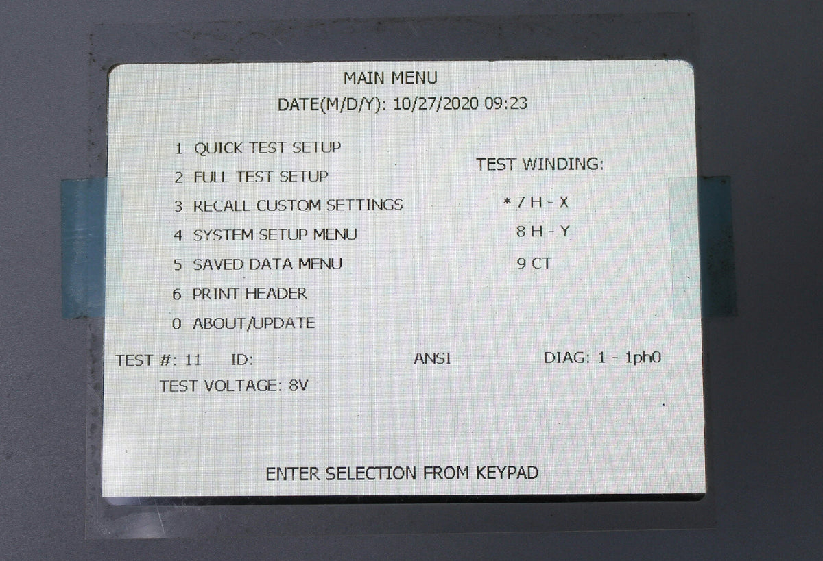 Megger TTR310 Three Phase Transformer Turns Ratio Tester