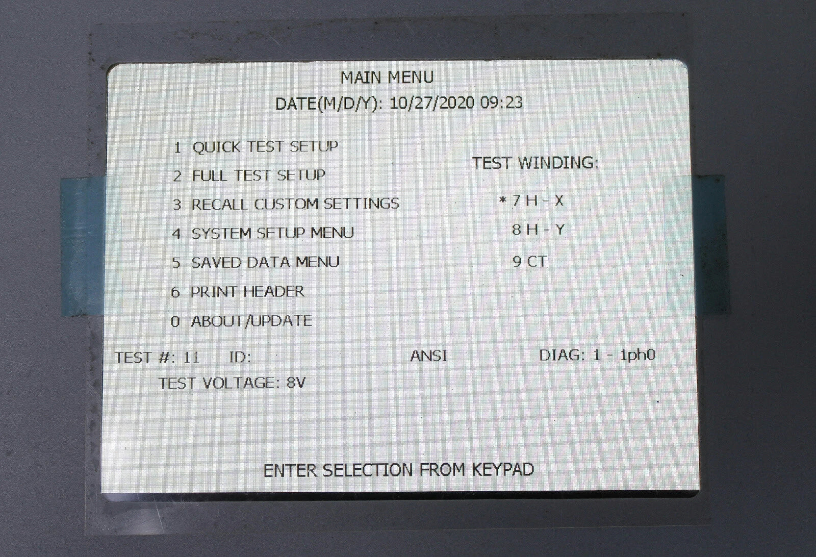 Megger TTR310 Three Phase Transformer Turns Ratio Tester
