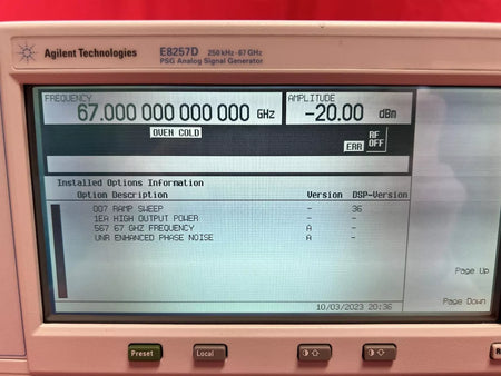 Agilent/Keysight E8257D PSG Analog Signal Generator, 250kHz to 67GHz
