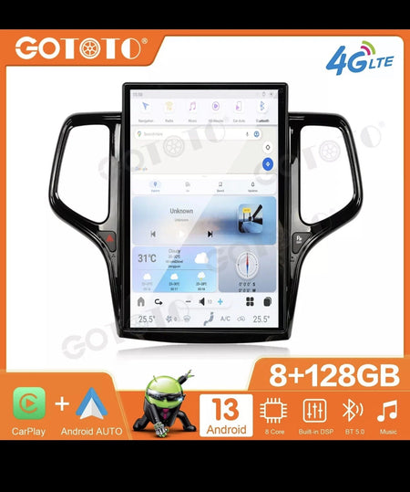 Android Tesla Car Radio  2Din Stereo Receiver for Jeep Grand Cherokee 2014-2019