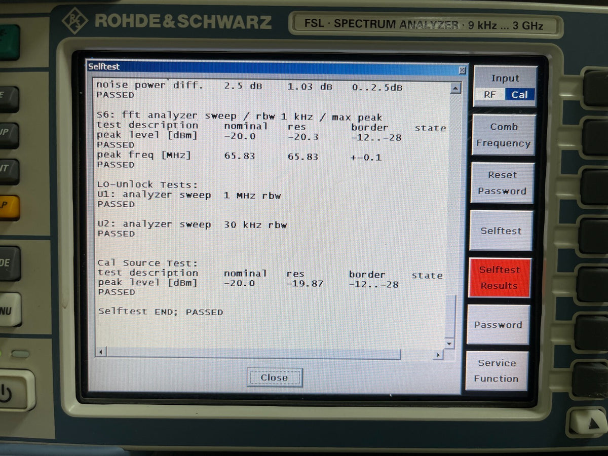 Rohde &amp; Schwarz FSL3 Spectrum Analyzer 9 kHz - 3 GHz _ 0771