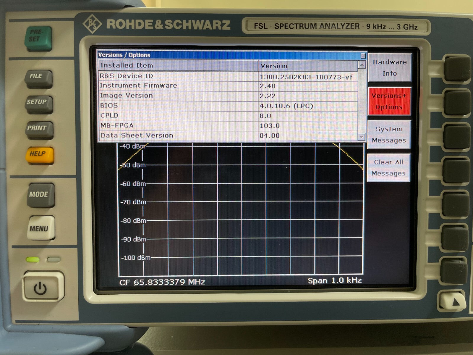 Rohde & Schwarz FSL3 Spectrum Analyzer 9 kHz - 3 GHz _ 0773 - XG eqpt