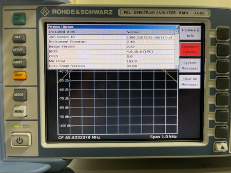 Rohde & Schwarz FSL3 Spectrum Analyzer 9 kHz - 3 GHz _ 0773 - XG eqpt
