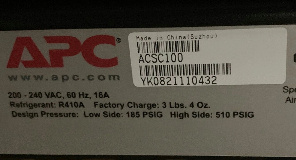 SCHNEIDER APC InRow SC ACSC100 300mm Air Cooled System Rack Network Data Center