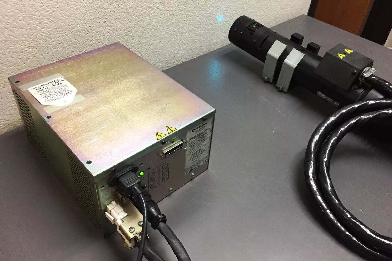 JDS Uniphase 2214-20SLMD Argon Laser Head with JDSU 2114P-12SLAB Laser Power Supply