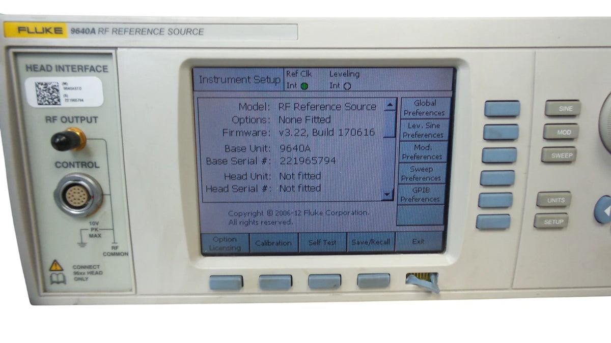 FLUKE 9640A RF Reference Source Model 9640A-STD