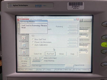 Agilent N4902B Serial BERT 7Gb/s , Selftest PG PASS , ED FAILED , w/ Opt.100 - XG eqpt