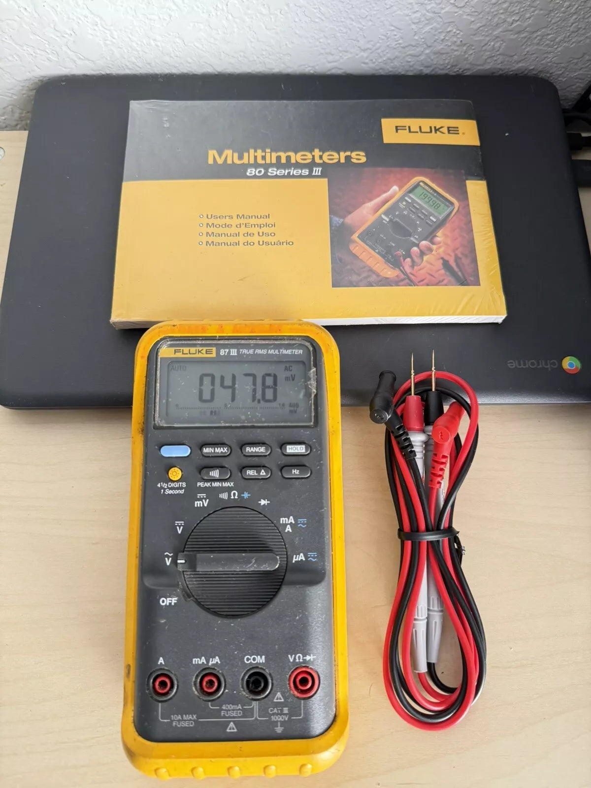 FLUKE 87 III True RMS Multimeter with Leads & Manuals - Fast Shipping