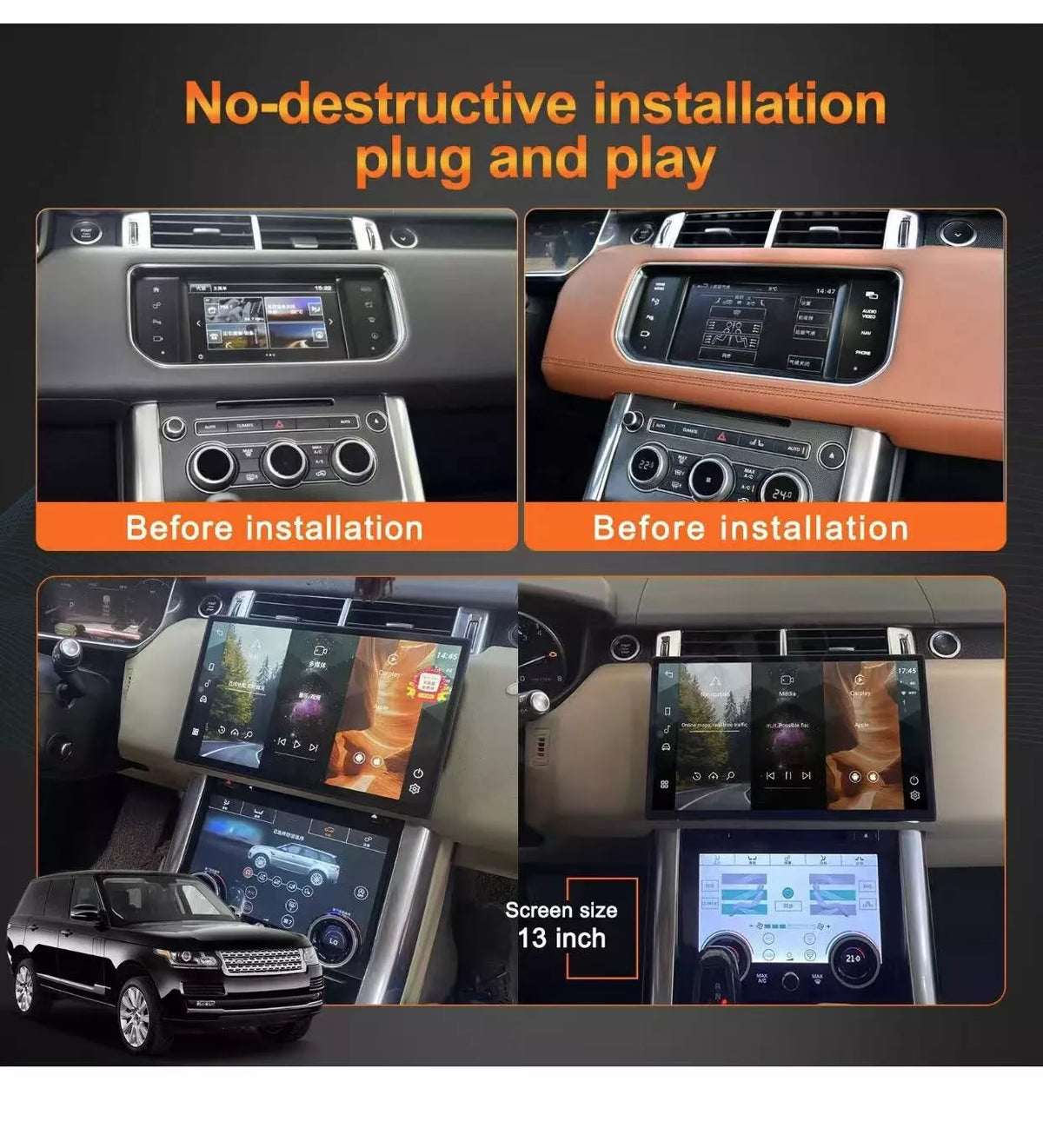 Android Car Radio 2Din Stereo for Land Rover Range Rover Sport L494 2014-2017