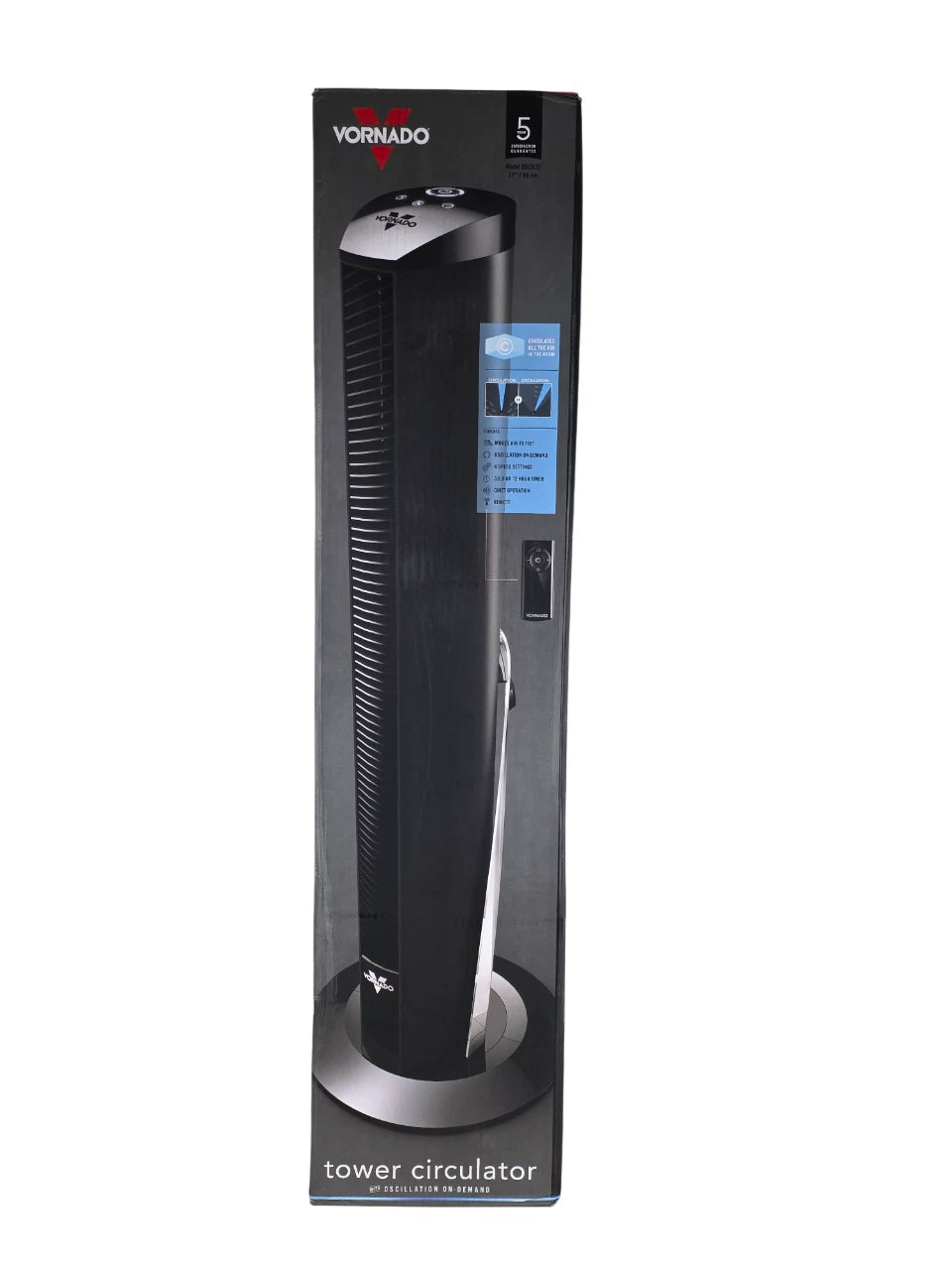 Vornado 37" Oscillating Tower Fan OSCR37 - Black - Free Shipping.