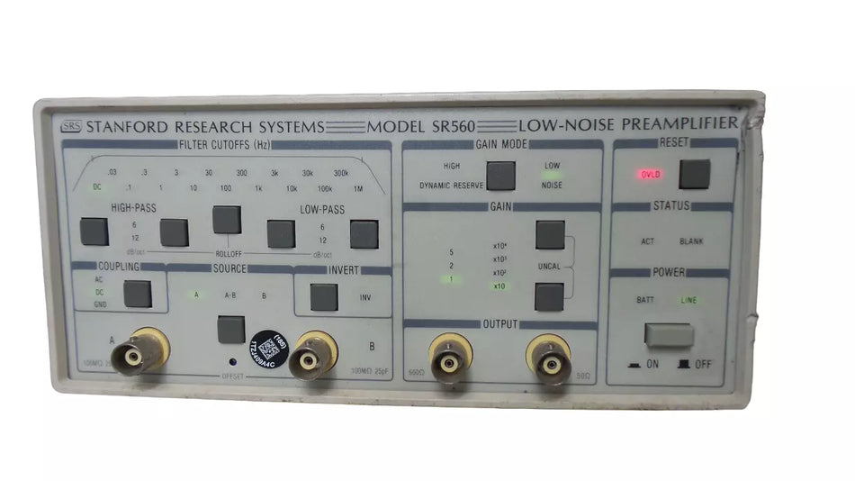 Stanford SR560 Research Systems Low-Noise Preamplifier