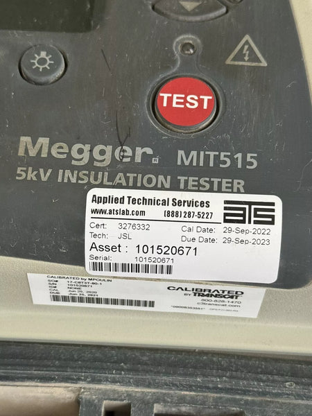 MEGGER MIT515 5kV Insulation Resistance Tester (Calibrated 2023)