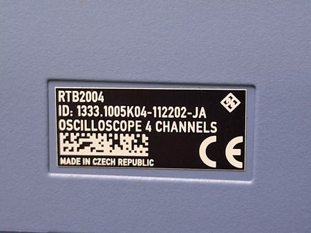 R&S RTB2004 Oscilloscope 4CH 300MHz 2.5GSa/s Opt. B243 Z1 (2202)