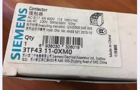 SIEMENS 3TF43 11-0XM0 Contactor, 3TF4311-0XM0