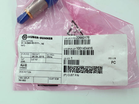 COAXIAL ADAPTER N to SMA Female by HUBER+SUHNER