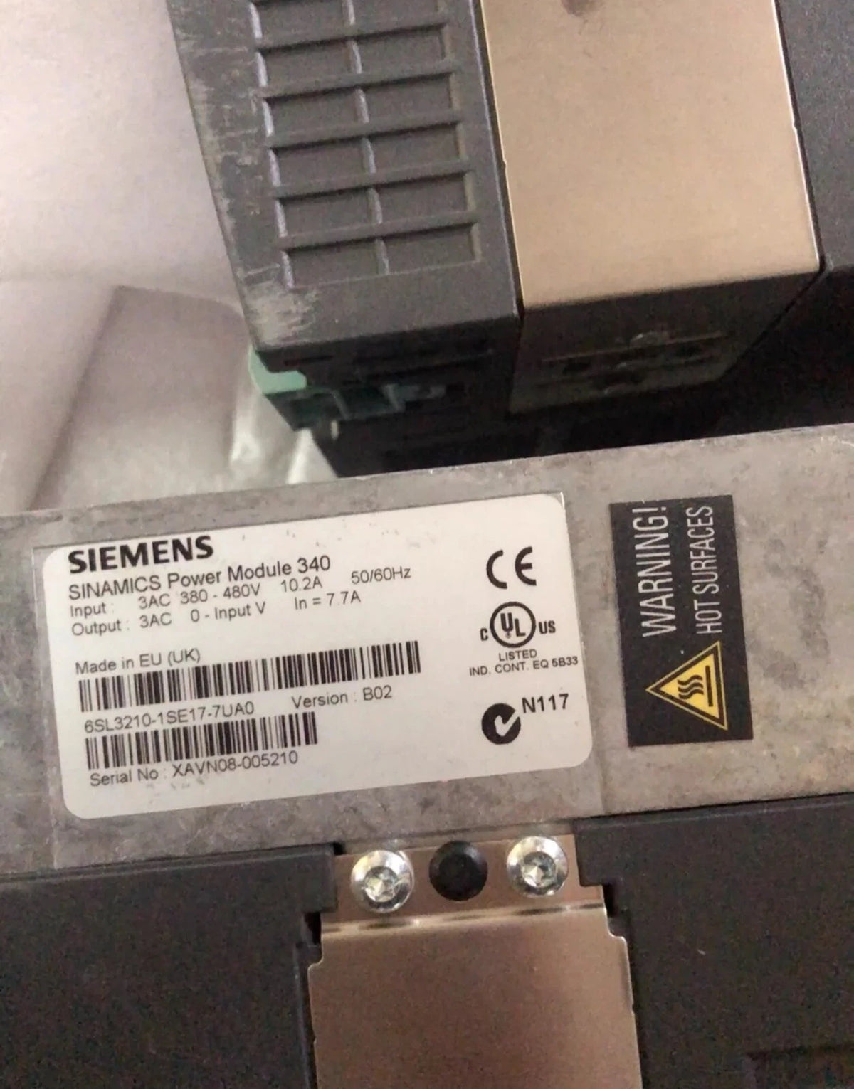 Siemens 6SL3210-1SE17-7UA0 Inverter Drive Module