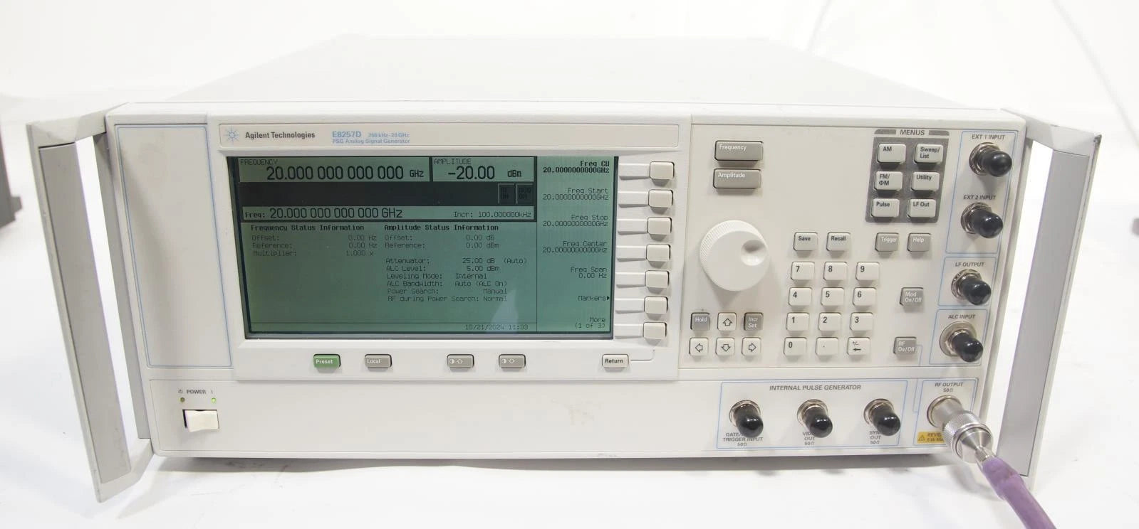 Agilent E8257D PSG 250kHz -20GHz Analog Signal Generator 1E1 1EH 520 UNT UNU