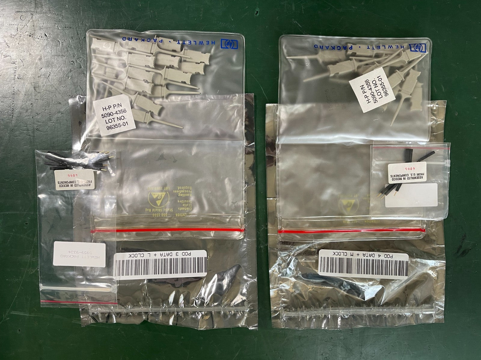 HP Agilent 5090-4356 IC Clips + 5959-9334 G leads FOR HP 1670G Logic Analyzer - XG eqpt