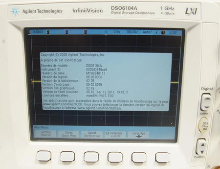 Agilent DSO 6104A Digital Signal Oscilloscope 1GHz 4GS/s Opt. 8M MST E00