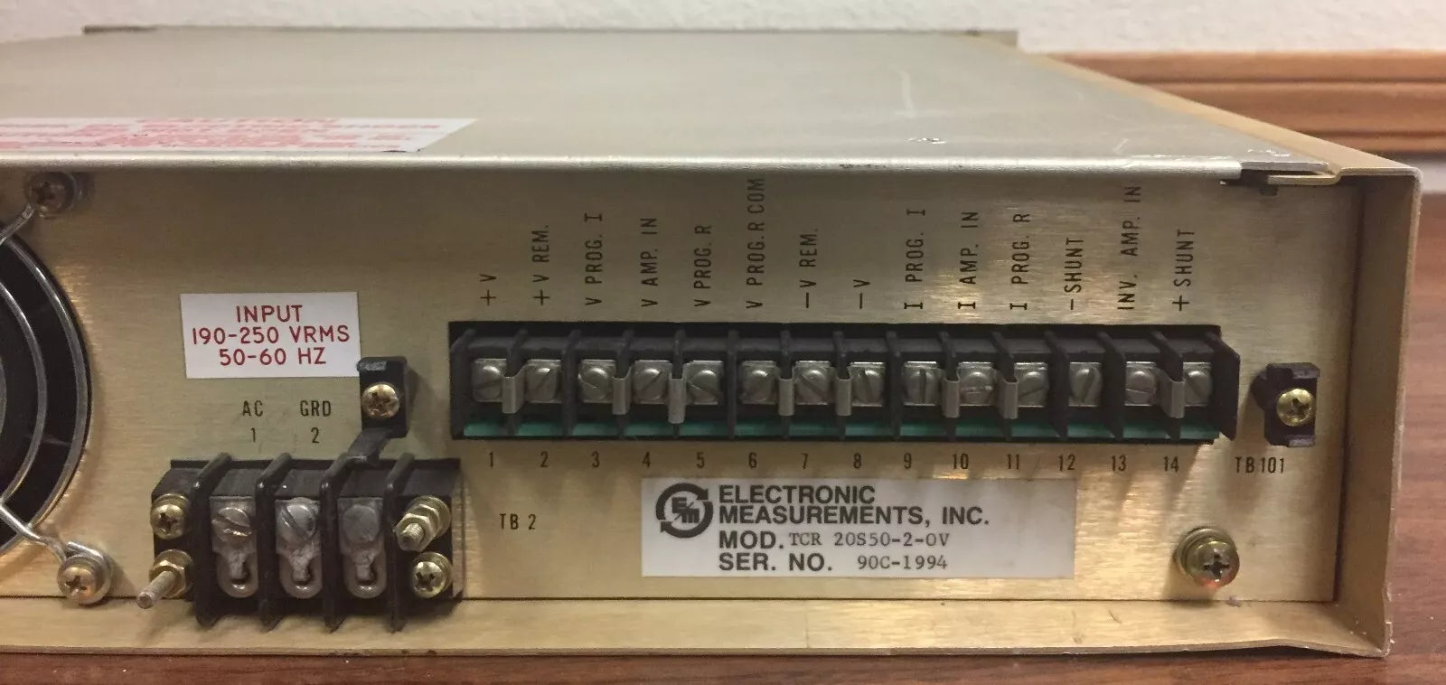 Electronic Measurements TCR 20S50-2-0V Variable TRC DC Power Supply