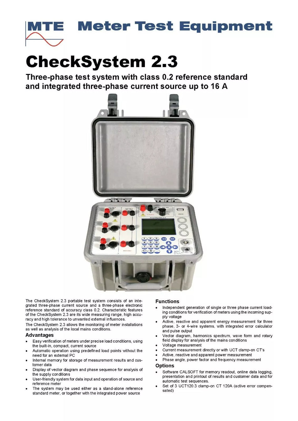 MTE CheckSystem 2.3 - Three Phase Test System with Reference 16 A