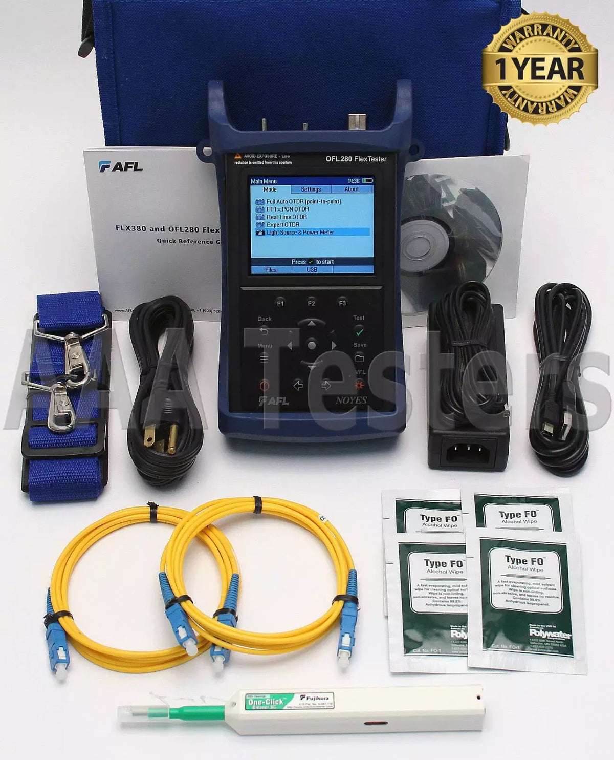 AFL Noyes OFL 280-100 SM 1310/1550 Fiber FlexTester OTDR w/ OPM & VFL OFL280-100 - XG eqpt